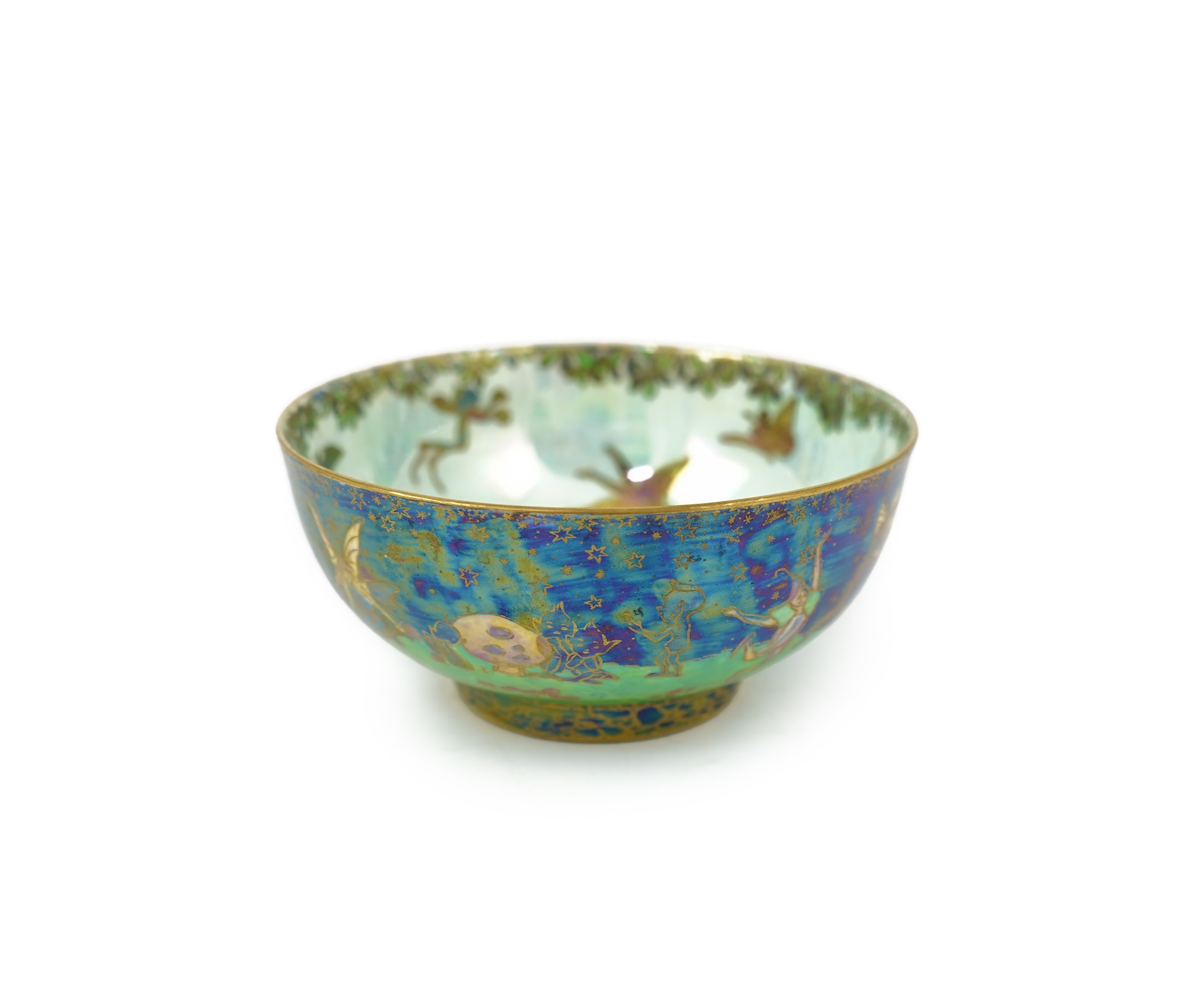 Daisy Makeig-Jones (1881-1945) for Wedgwood: A Fairyland lustre ‘Leap Frogging Elves’ bowl